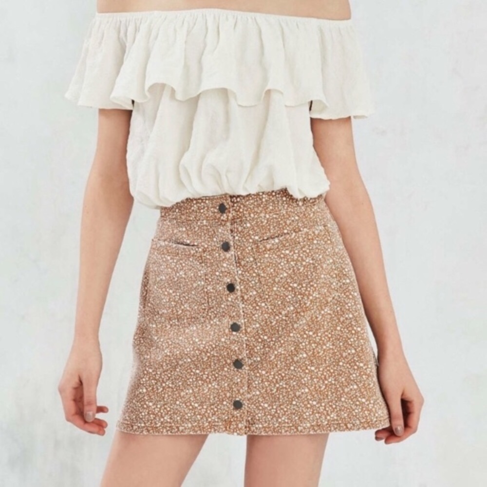 Denim UO Floral Print Skirt